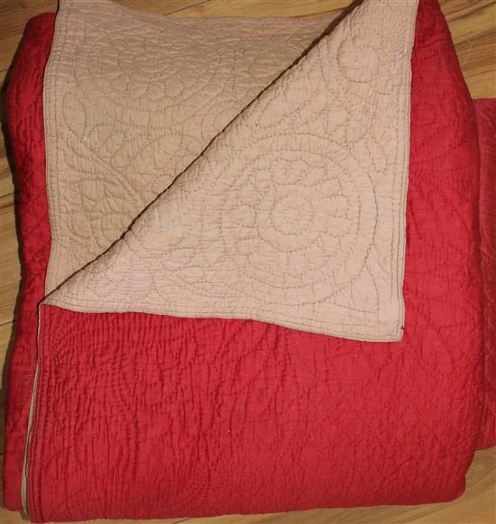 A red Durham quilt